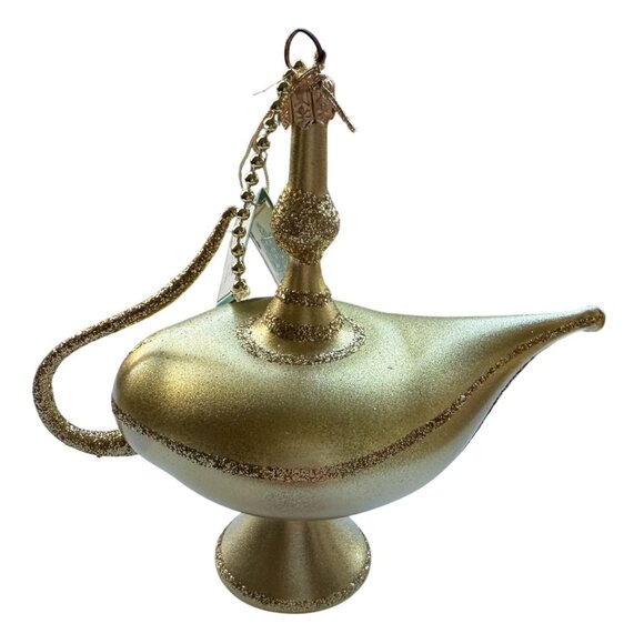 Soffiera De Carlini Blown Glass Genie Lamp Christmas Ornament 1990s Collectible - Picture 3 of 7